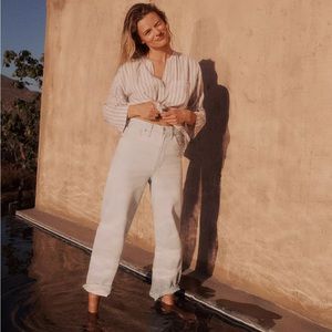 The Tall Perfect Vintage Wide-Leg Crop Jean in Bosworth Wash: Raw-Hem Edition